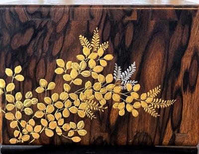 Fine Miniature Japanese Kodansu with Lacquer Inlays