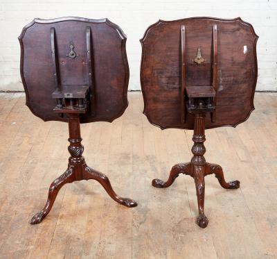 Fine Near Pair of Georgian Padouk Fretwork Gallery Tables