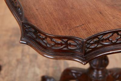 Fine Near Pair of Georgian Padouk Fretwork Gallery Tables