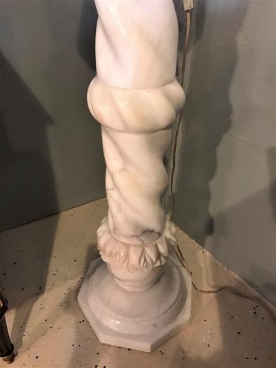 Fine Neoclassical Alabaster Figure of a Water Maiden Lighted on a Pedestal