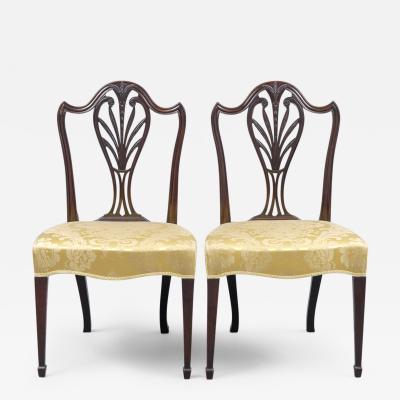 Fine Pair English Period Hepplewhite Side Chairs