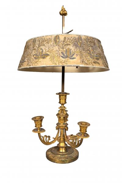 Fine Pair Of Charles X Gilt Bronze Bouillotte Lamps