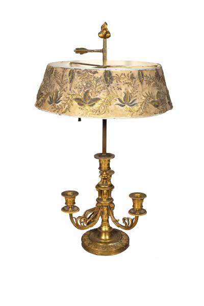 Fine Pair Of Charles X Gilt Bronze Bouillotte Lamps