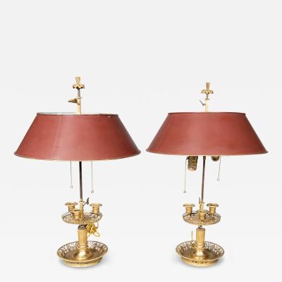 Fine Pair Of Late Louis XVI Bouillotte Lamps
