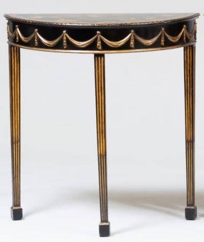 Fine Pair of Adam Style Chinoiserie Lacquer Tables