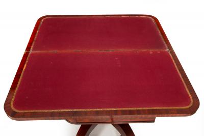 Fine Pair of American Classical Mahogany Card Tables Massachusetts ca 1820