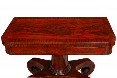 Fine Pair of American Classical Mahogany Card Tables Massachusetts ca 1820