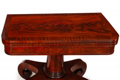 Fine Pair of American Classical Mahogany Card Tables Massachusetts ca 1820