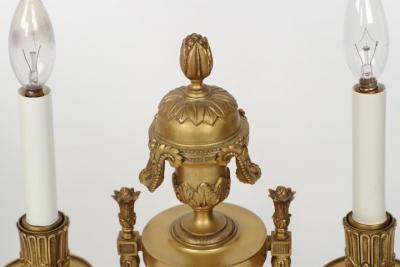 Fine Pair of E F Caldwell Gilt Bronze Two Light Lamps circa 1900