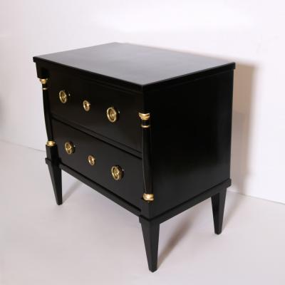 Fine Pair of Ebonized Bedside Chest of Drawers