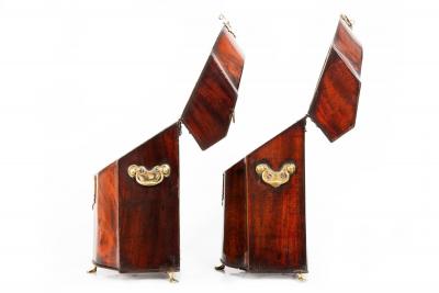 Fine Pair of English George III Period Antique Mahogany Boxes circa 1780