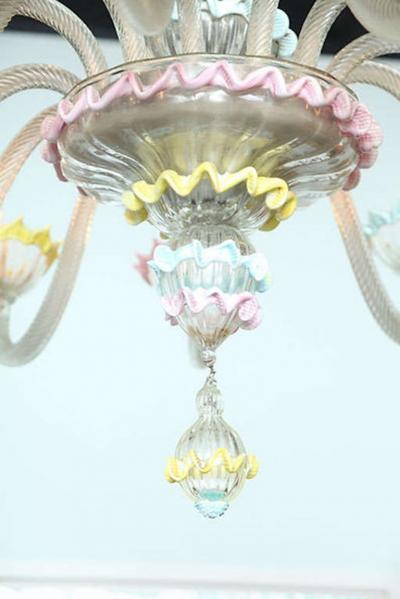 Fine Pair of Murano Glass Twelve Light Chandeliers 1950s Italy