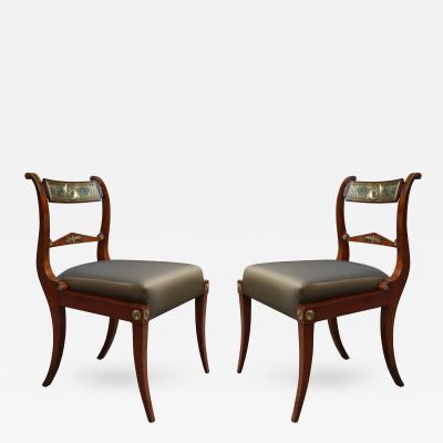 Fine Pair of Neoclassical Side Chairs