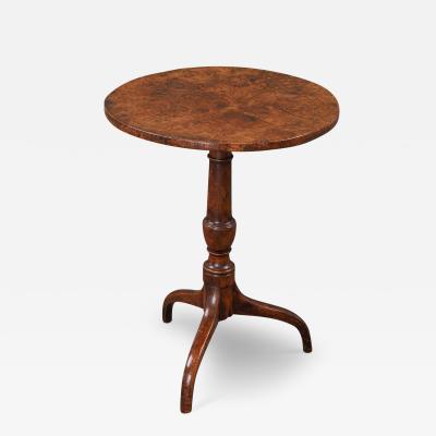 Fine Quality Late 18th Century Burr Oak Tripod Table
