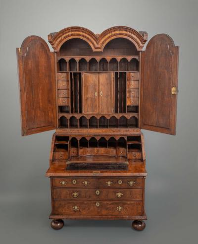Fine Queen Anne Walnut Double Dome Cabinet