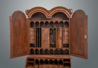 Fine Queen Anne Walnut Double Dome Cabinet