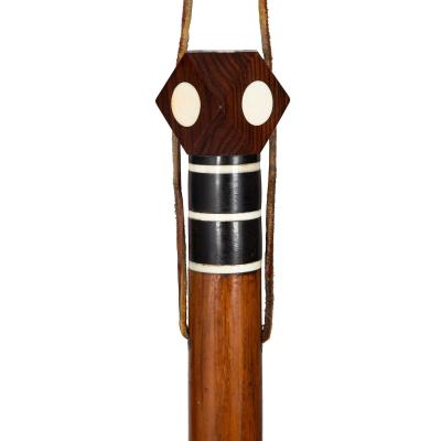 Fine Rare Inlaid Rosewood Dodecahedron Cane Walking Stick