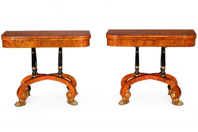 Fine Rare Pair of 19th Century English Antique Rosewood Games Tables