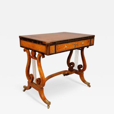 Fine Regency Amboyna And Calamander Games Table