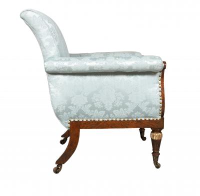 Fine Regency Faux Rosewood And Parcel Gilt Armchair