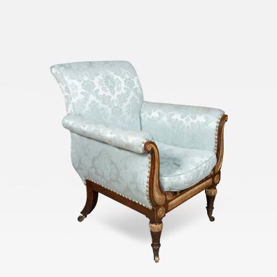 Fine Regency Faux Rosewood And Parcel Gilt Armchair