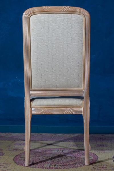 Fine Set of 8 Italian White Decap Wood Chairs 1970s