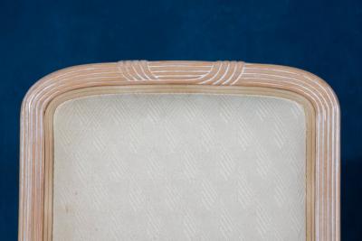 Fine Set of 8 Italian White Decap Wood Chairs 1970s