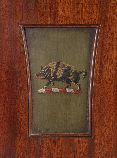 Fine Set of Four Regency Mahogany Armorial Hall Chairs