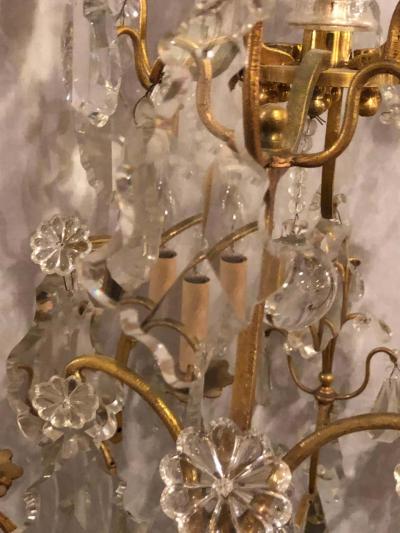 Fine Six Light Cut Crystal and Brass Chandelier Newly Wired