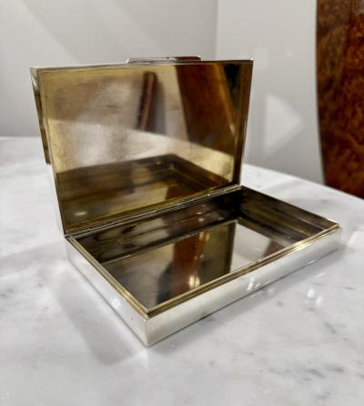 Fine Tiger eye and Sterling box Italy 1960s 