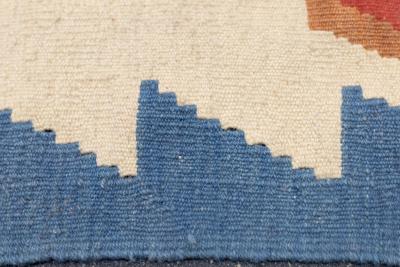 Fine Turkish Tribal Kilim Flat Weave Wool Rug 211 x 3 7 