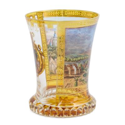 Fine Viennese Enamelled and Gilt Glass Beaker Melk Abbey c 1830