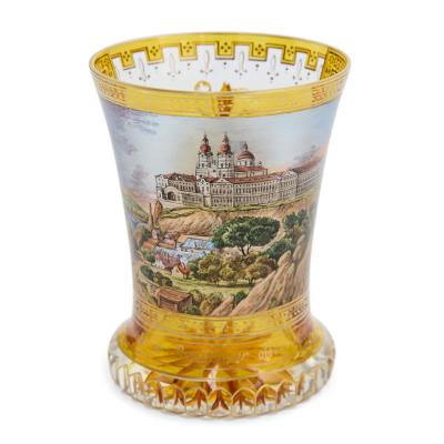 Fine Viennese Enamelled and Gilt Glass Beaker Melk Abbey c 1830