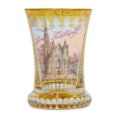 Fine Viennese Enamelled and Gilt Glass Beaker Stephansdom c 1830