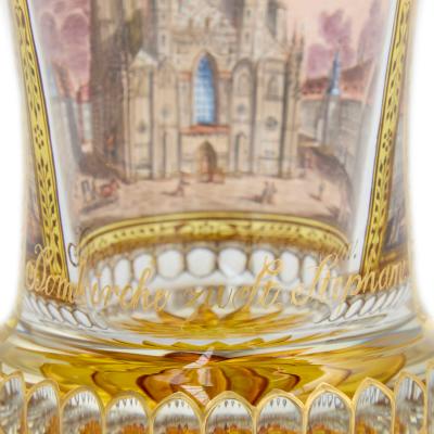 Fine Viennese Enamelled and Gilt Glass Beaker Stephansdom c 1830