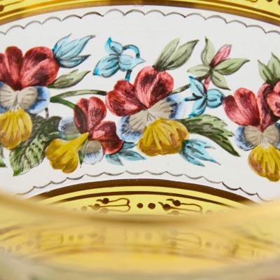 Fine Viennese Gilt and Enamelled Glass Beaker with Pansies