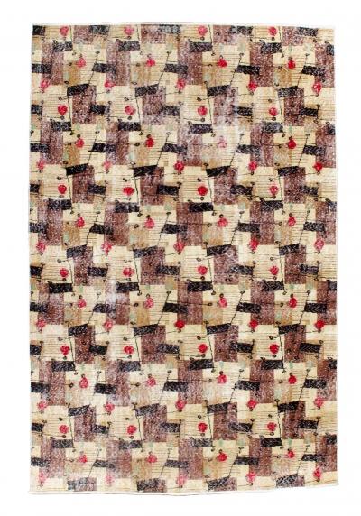 Fine Vintage Art Deco Rug 5 11 x 9 1 