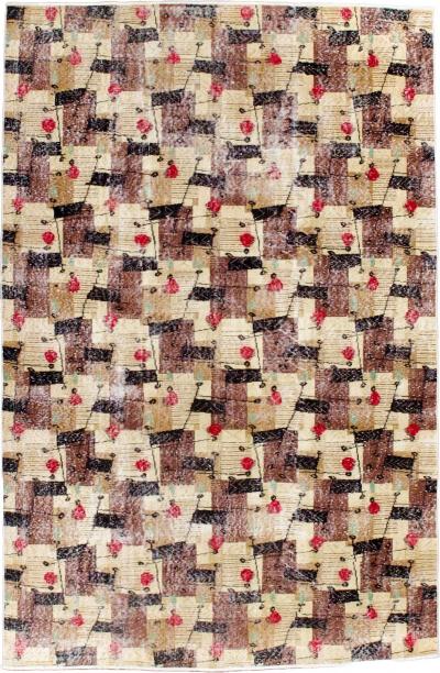 Fine Vintage Art Deco Rug 5 11 x 9 1 