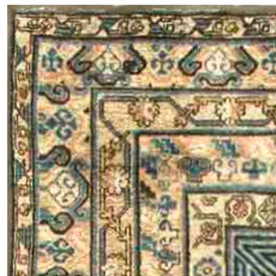 Fine Vintage Khotan Samarkand Handmade Wool Carpet