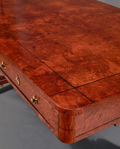Fine William IV Mulberry Veneered and Ormolu Mounted Library Table