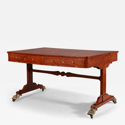 Fine William IV Mulberry Veneered and Ormolu Mounted Library Table