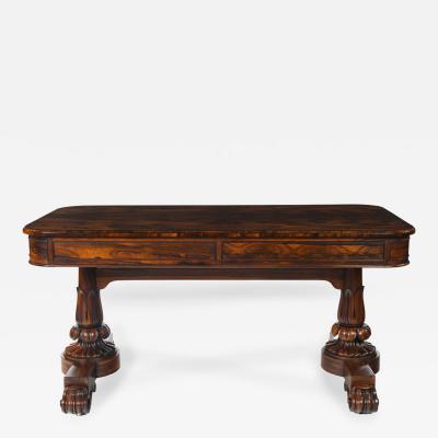 Fine William IV Period Rosewood Library Table by George Simson and Son