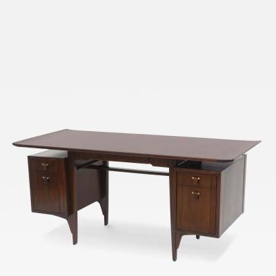 Fine and Unusual American Modern Dark Walnut Desk Edward Wormley