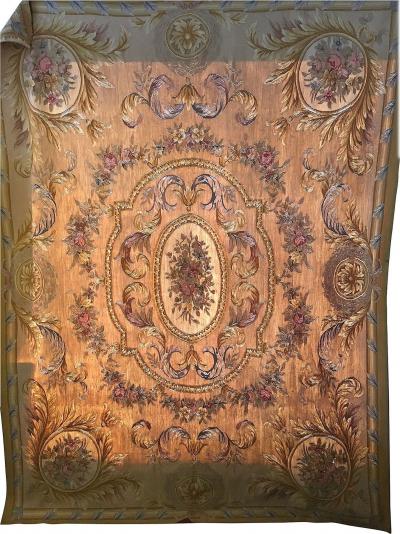 Fine and Very Decorative Aubusson Carpet or Throw