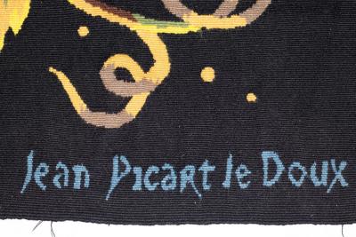 Fine mid century French tapestry signed by Jean Lurcat 4 9 x 6 7 