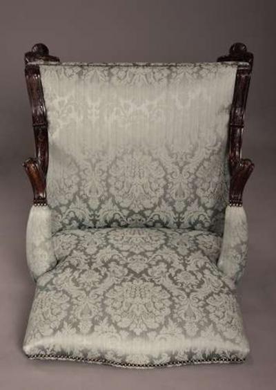 Fine pair of mahogany Gainsborough armchairs in the George II style