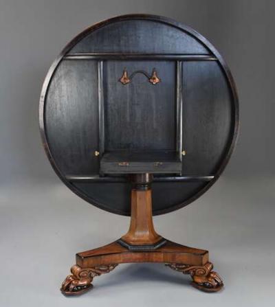 Fine quality 19th century William IV rosewood tilt top breakfast table