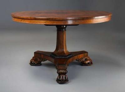 Fine quality 19th century William IV rosewood tilt top breakfast table