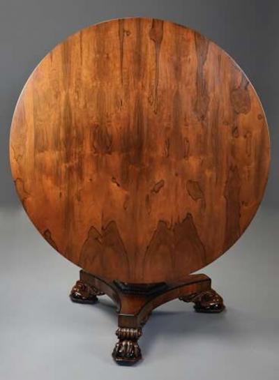 Fine quality 19th century William IV rosewood tilt top breakfast table