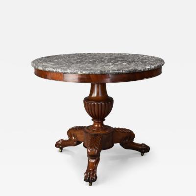 Fine quality 19thc French mahogany Gueridon table with original top